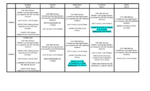 Grade 8 & 9 schedules