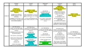 Grade 10 & 11 Schedules.