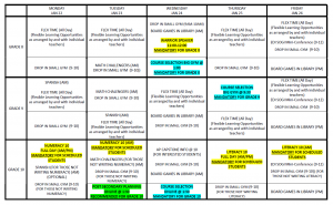 Grade 8-10 schedule