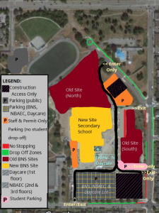Map of the traffic zones and parking lots