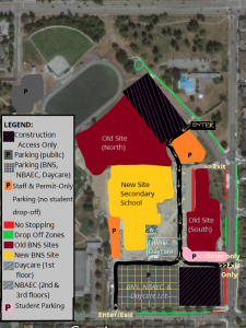 Overhead map of campus with new changes.