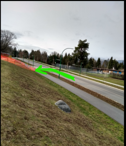 Edited image showing the new turn off of Hammarskjold Drive.