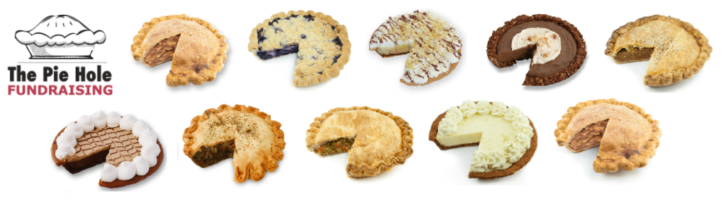 Image of the pie hole logo and a selection of ten pies